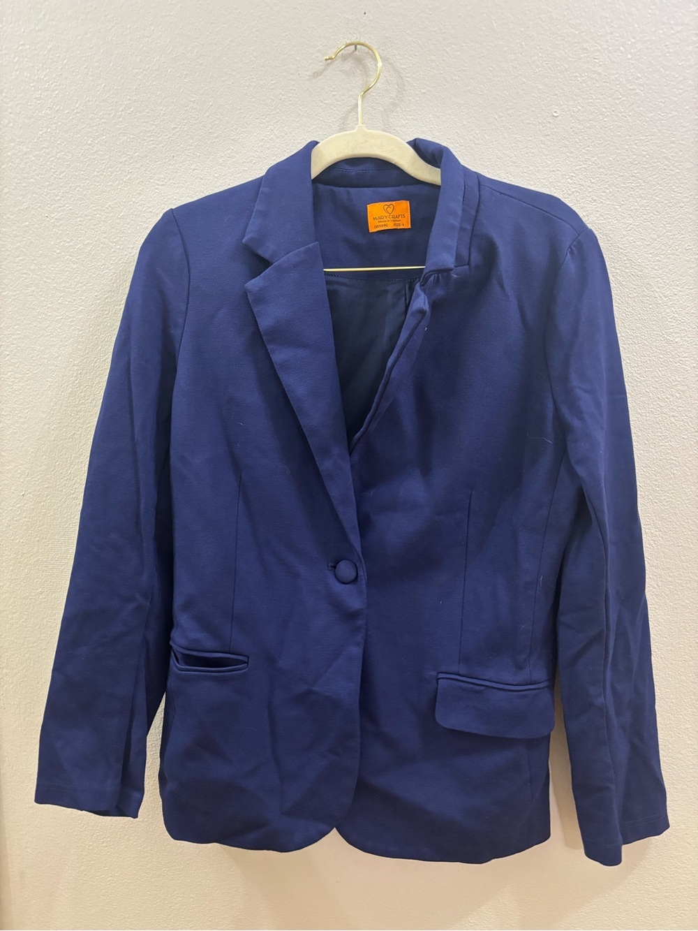Mary craft Navy Blazer Jacket - Classic Single-Button Work Blazer